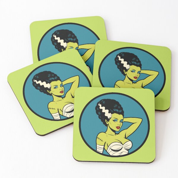 Item preview, Sexy Bride of Frankenstein – Glamorous Horror Pin-Up Design designed and sold by hangmeart.