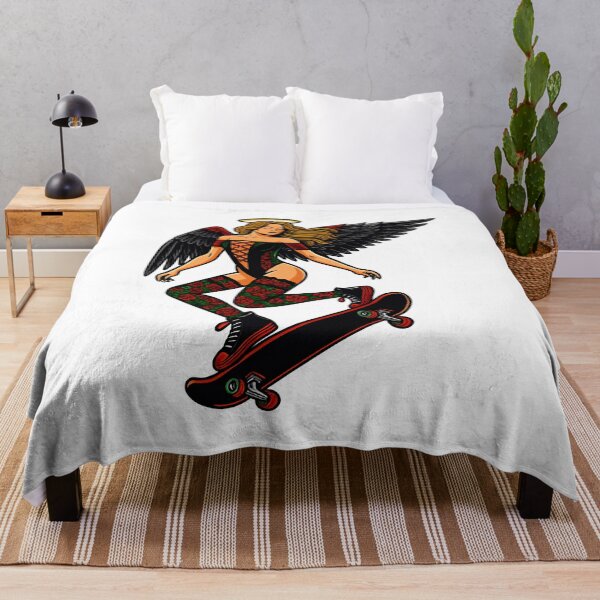 Item preview, Angel Skater Girls with Wings and Skateboards designed and sold by PinUpPizzazz.