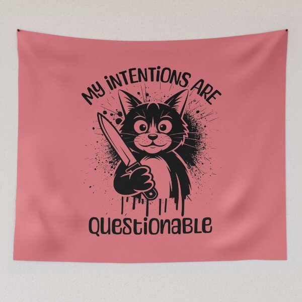 Item preview, Sarcastic cat - questionable intentions designed and sold by EvergreenWhimsy.