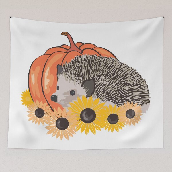 Item preview, Fall Hedgehog with Sunflowers. designed and sold by MagnoliaLake.