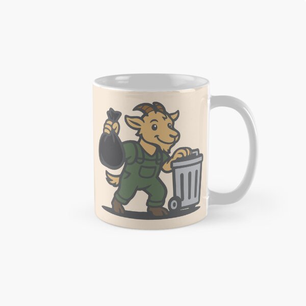 Item preview, Goat Trash Collector – Retro Cartoon Worker Mascot designed and sold by ZethStudios.