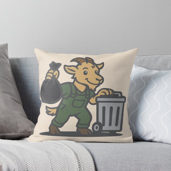 Item preview, Goat Trash Collector – Retro Cartoon Worker Mascot designed and sold by ZethStudios.