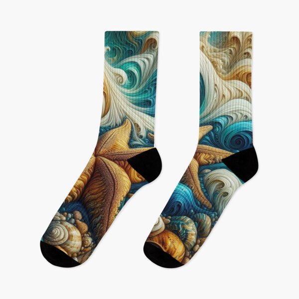Item preview, Whimsical Ocean Waves and Starfish designed and sold by purplesensation.