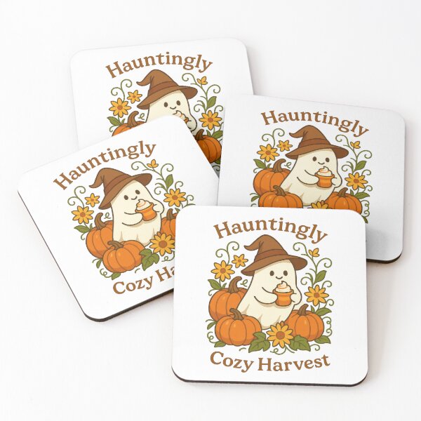 Item preview, Hauntingly Cozy Harvest – Cute Ghost Autumn Pumpkin Halloween Design designed and sold by inkoutninja.
