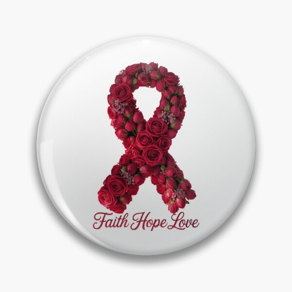 Item preview, Faith Hope Love World Aids Day Awareness Flower Ribbon Red designed and sold by PunkNation-Arts.