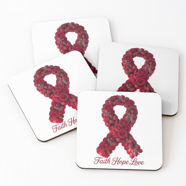 Item preview, Faith Hope Love World Aids Day Awareness Flower Ribbon Red designed and sold by PunkNation-Arts.