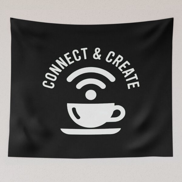 Item preview, Connect and Create Coffee with WiFi Symbol and Cup  designed and sold by Vastingan.