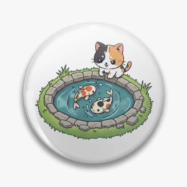 Item preview, Cute Calico Kawaii Cat Koi Curiousity designed and sold by Alec Buchan.