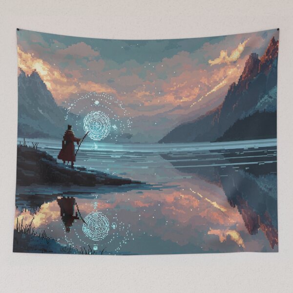 Item preview, Mage by the Frozen Lake Pixel Art designed and sold by Rtymer.