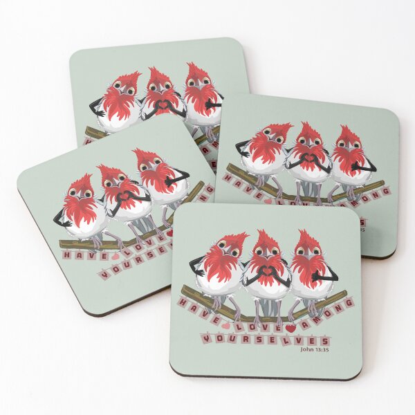 Item preview, Love among yourselves RED CRESTED CARDINALS designed and sold by ArtbyMparrish .