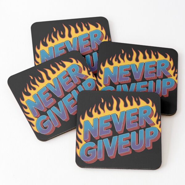 Item preview, Never Give Up – Motivational Fire Typography Design designed and sold by CHILLIN-Shop.