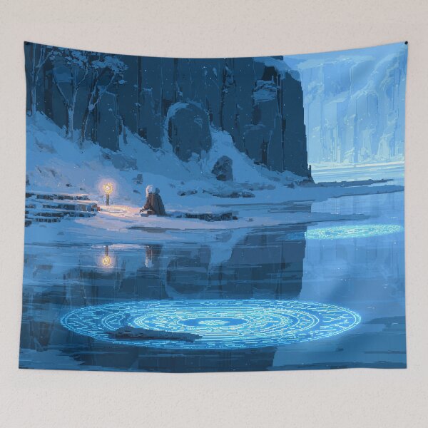 Item preview, Mage by the Frozen Lake Pixel Art designed and sold by Rtymer.