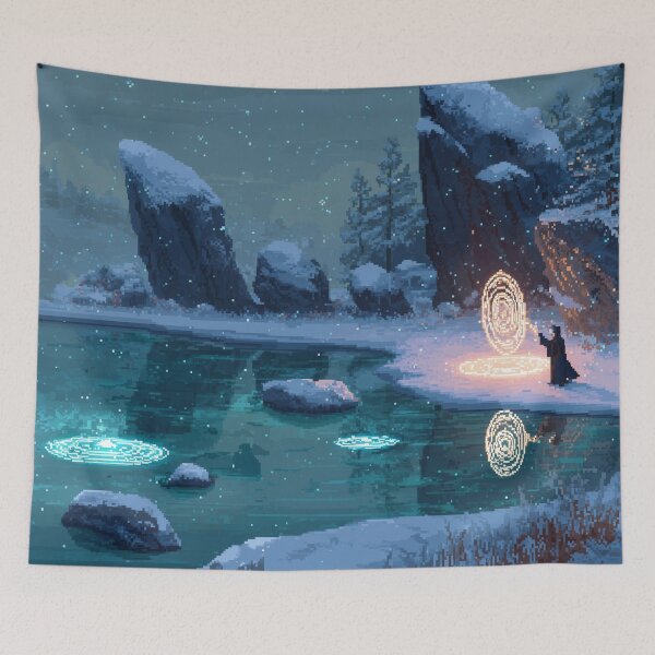 Item preview, Mage by the Frozen Lake Pixel Art designed and sold by Rtymer.