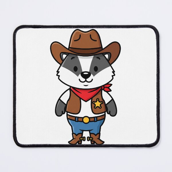 Item preview, Adorable Cowboy Badger with Sheriff Star designed and sold by k3rstman1.