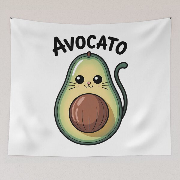 Item preview, Cute Avocato Vegan Vegetarian Cat Avocado designed and sold by HellD3vil-Art.