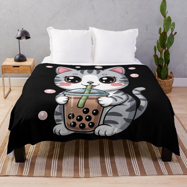 Item preview, Cute Cat Boba Tea Japanese Anime Graphic designed and sold by HellD3vil-Art.