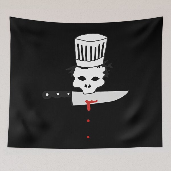 Item preview, Retro Chef Skull With Knife Anthony Bourdain's Emblem 	 	  	 designed and sold by pfjcslecaa22.