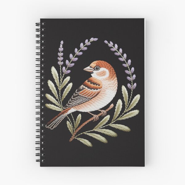 Item preview, Cottagecore Sparrow on Rosemary Branch with Lavender designed and sold by CraftyCuttable.