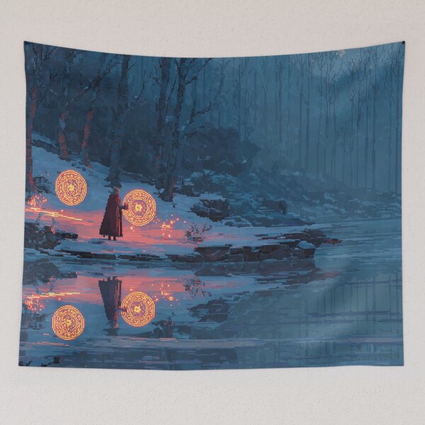 Item preview, Mage by the Frozen Lake Pixel Art designed and sold by Rtymer.