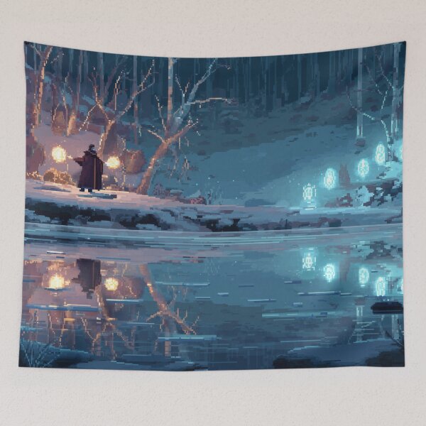 Item preview, Mage by the Frozen Lake Pixel Art designed and sold by Rtymer.