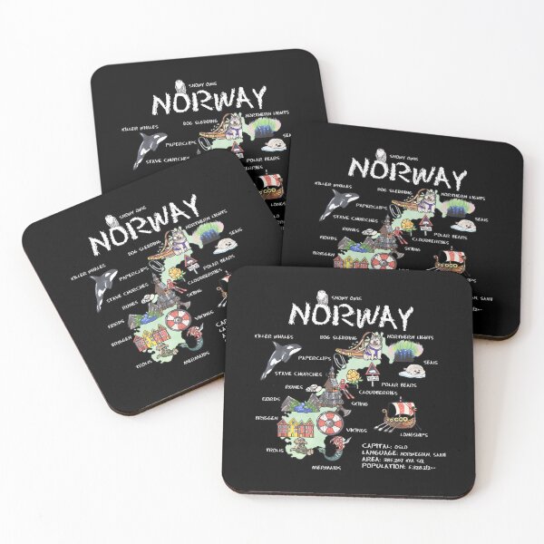 Item preview, Norway - Illustrated Map 	 designed and sold by fisidswhb58.