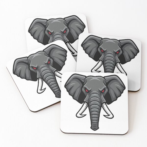 Item preview, Furious Elephant Head Vector Art - Massive Animal Strength Graphic designed and sold by Omar-2D.