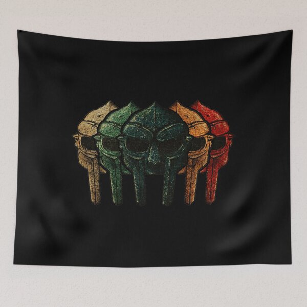 Item preview, MF Doom Mask Rasta Grunge Dripping Skull Illustration designed and sold by diablo1368.