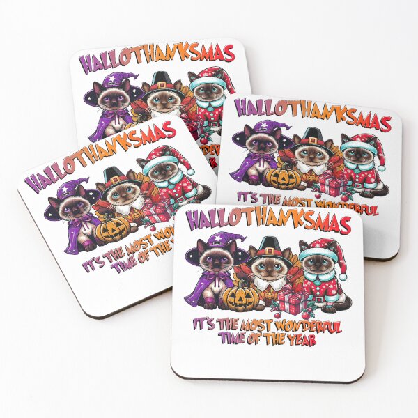 Item preview, Siamese Cat Halloween Thanksgiving Christmas  designed and sold by doodIllustrate.