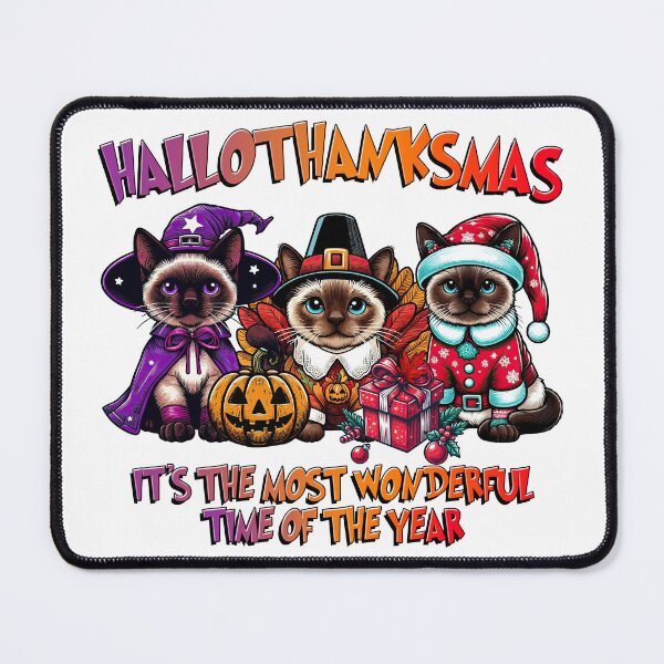 Item preview, Siamese Cat Halloween Thanksgiving Christmas designed and sold by doodIllustrate.