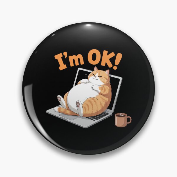 Item preview, Cat I'm OK Sad Cat Hard Work Office Employee designed and sold by Moon-Ape.