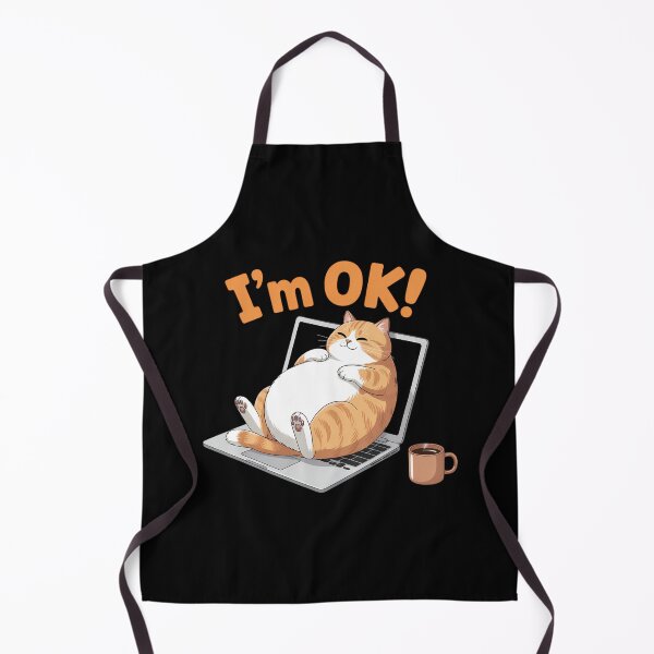 Item preview, Cat I'm OK Sad Cat Hard Work Office Employee designed and sold by Moon-Ape.