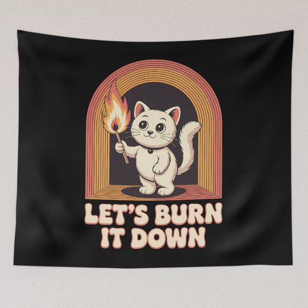 Item preview, Cat Let's Burn It Down designed and sold by Moon-Ape.