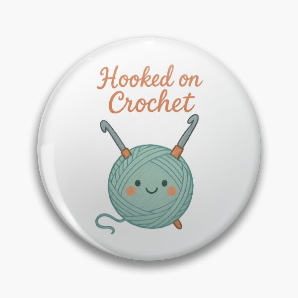 Item preview, Hooked on Crochet – Cute Yarn Ball and Crochet Hook Pun Design designed and sold by inkoutninja.