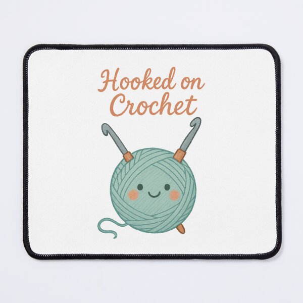 Item preview, Hooked on Crochet – Cute Yarn Ball and Crochet Hook Pun Design designed and sold by inkoutninja.