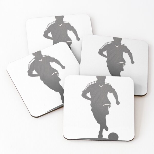 Item preview, Soccer player wearing black and white strips jersey in a playground dribbling with football_side view designed and sold by Aariq.