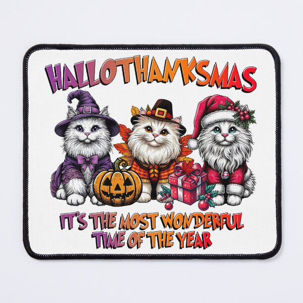 Item preview, Turkish Angora Cat Halloween Thanksgiving Christmas designed and sold by doodIllustrate.