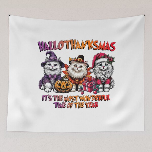 Item preview, Turkish Angora Cat Halloween Thanksgiving Christmas  designed and sold by doodIllustrate.