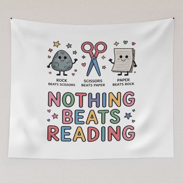 Item preview, Nothing Beats Reading Rock Paper Scissors Funny Books Lover designed and sold by August4Laughs25.