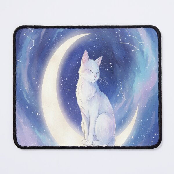 Item preview, Crescent Moon Cat Mystical Celestial Aesthetic designed and sold by Neko-Doodle-co.