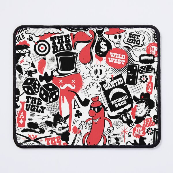 Item preview, Wild West Poker Collage – Skulls, Hats, Dice, and Mustachioed Faces designed and sold by darkskinbender.