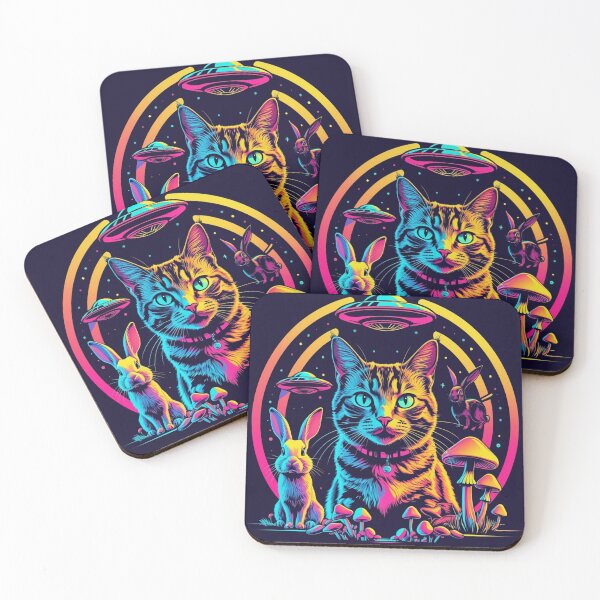 Item preview, psychedelic cat designed and sold by INK & VISION STUDIO.