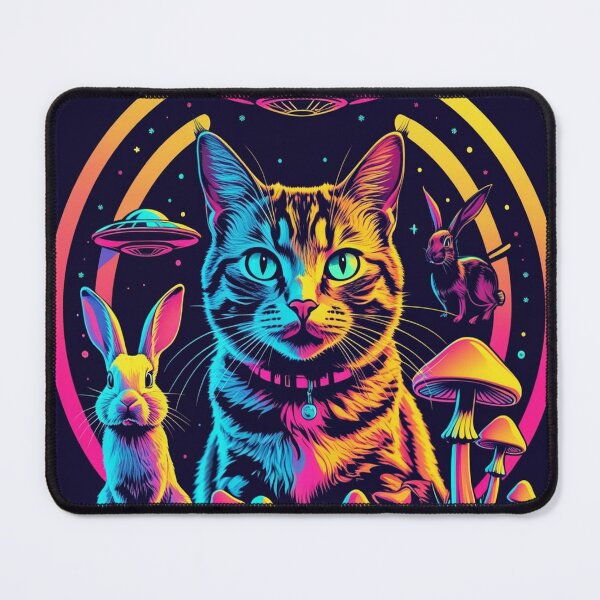 Item preview, psychedelic cat designed and sold by INK & VISION STUDIO.