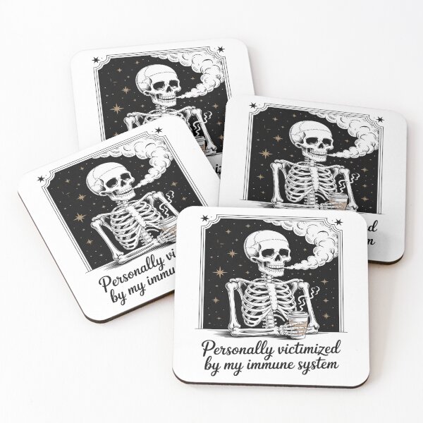 Item preview, Personally Victimized By My Immune System Skeleton Coffee designed and sold by petrichorsworld.
