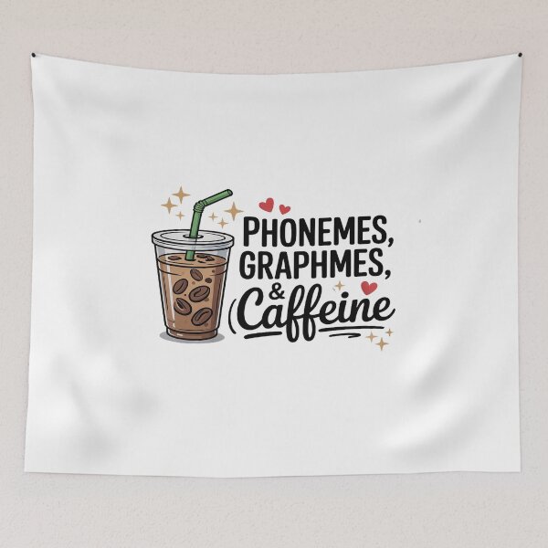 Item preview, Phonemes Graphemes and Caffeine Funny Reading Back to School designed and sold by petrichorsworld.