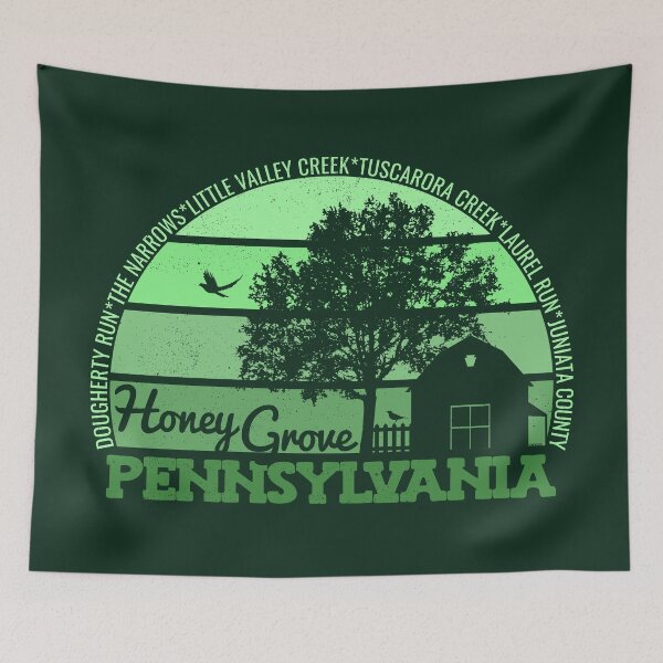 Item preview, Honey Grove Pennsylvania Sunset Retro Vintage Local Pride Logo designed and sold by CRHPOD20.