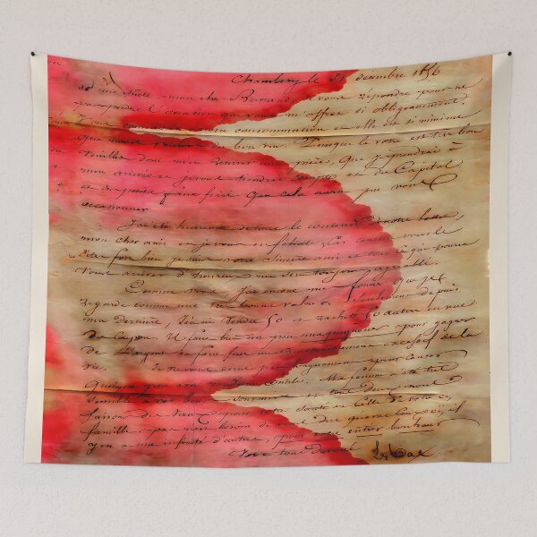 Item preview, Antique French Handwritten Letter with Red Ink Stains – Vintage Ephemera designed and sold by SouthPrint.