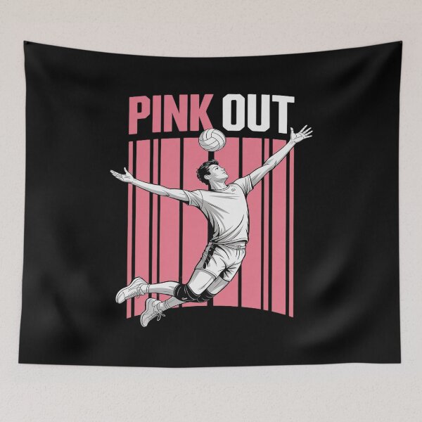 Item preview, Pink Out Breast Cancer Awareness Volleyball & Pink Ribbon designed and sold by petrichorsworld.