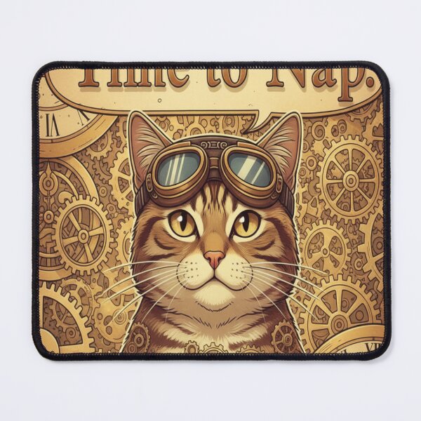 Item preview, Steampunk Cat Time Traveler Feline Design designed and sold by Neko-Doodle-co.