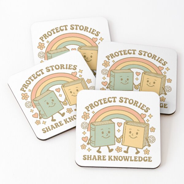 Item preview, Protect Stories Share Knowledge – Cute Retro Book Lover Literacy Design designed and sold by inkoutninja.