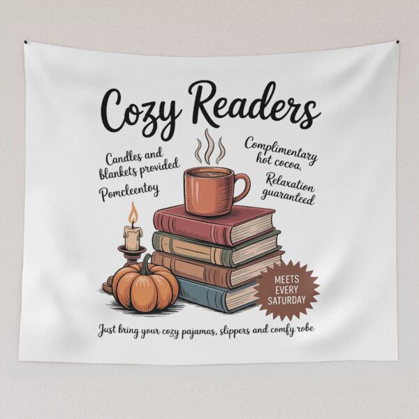 Item preview, Cozy Readers Book Club Autumn Fall Book Lover Thanksgiving designed and sold by Vastingan.